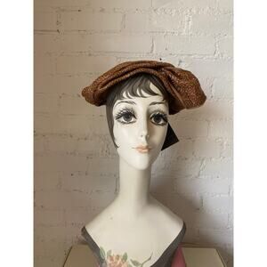 vintage 1940s beige straw hat by Karo 40s fashion millinery juliette capulette